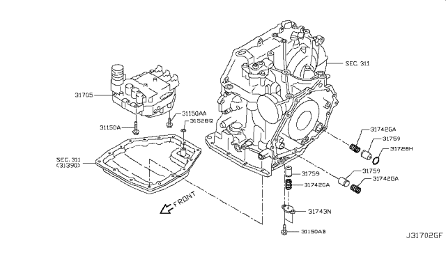 2018 Nissan Versa Control Valve (ATM) Diagram 1