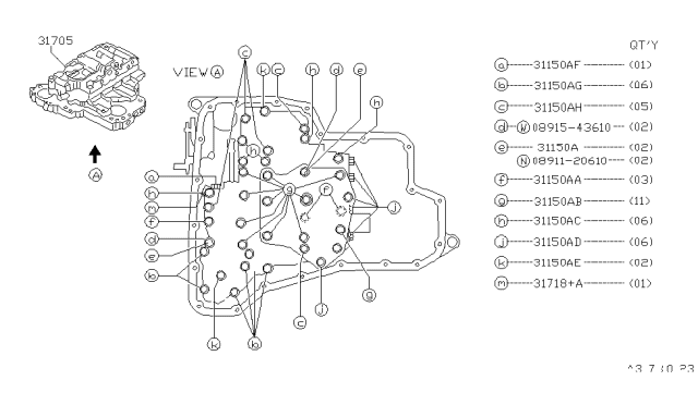 1994 Nissan Stanza Control Valve (ATM) Diagram 1