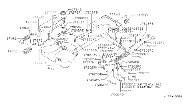 1993 Nissan Altima Valve Assy-Fuel Check Diagram for 17370-89900