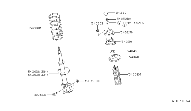 1993 Nissan Stanza Spring-Front Diagram for 54010-2B011