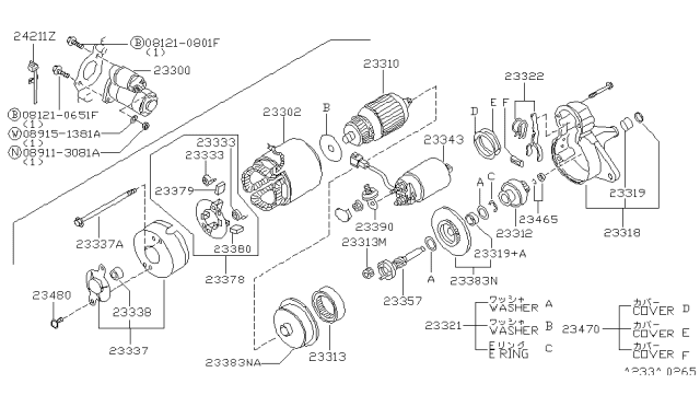 1995 Nissan Altima Pinion Shaft Diagram for 23357-1E401