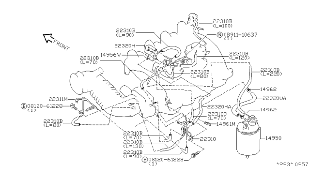 1993 Nissan Altima Engine Control Vacuum Piping Diagram
