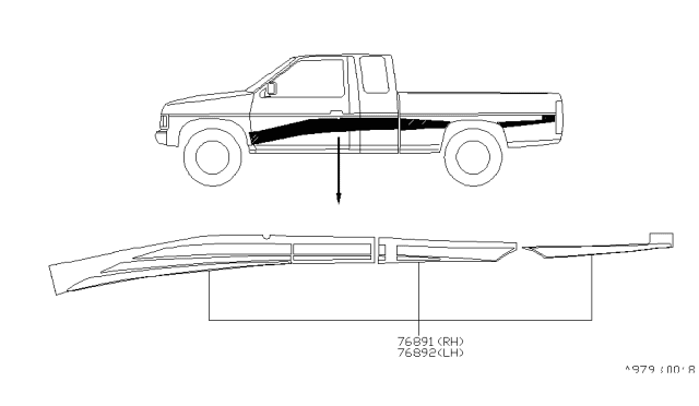 1995 Nissan Hardbody Pickup (D21U) Accent Stripe Diagram 1
