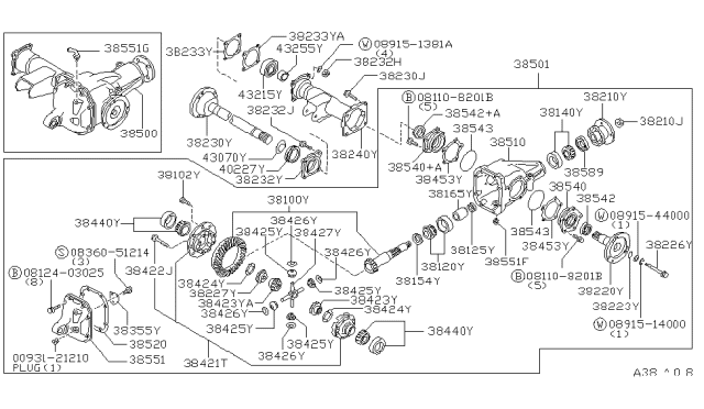 1996 Nissan Hardbody Pickup (D21U) Washer-Thrust PINION Mate Diagram for 38426-P9300
