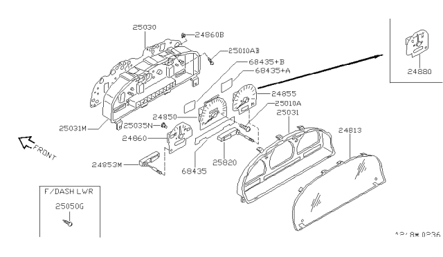 1995 Nissan Hardbody Pickup (D21U) Instrument Meter & Gauge Diagram 1