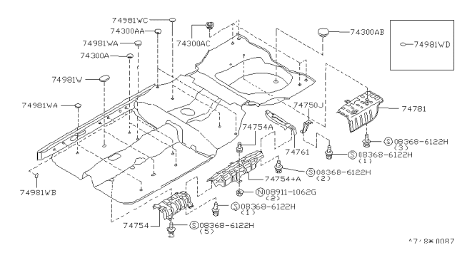 1996 Nissan Maxima Floor Fitting Diagram 1