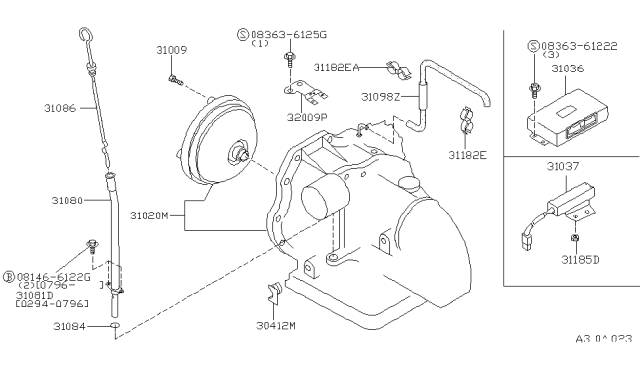 1995 Nissan Maxima Automatic Transmission Assembly Diagram for 310C0-80X17