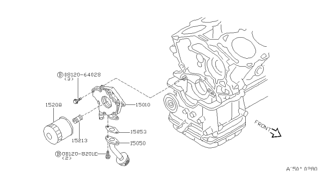 1995 Nissan Maxima Pump Assembly-Oil Diagram for 15010-31U00