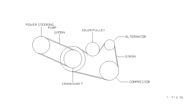1999 Nissan Maxima Compressor Belt Diagram for 11920-31U00