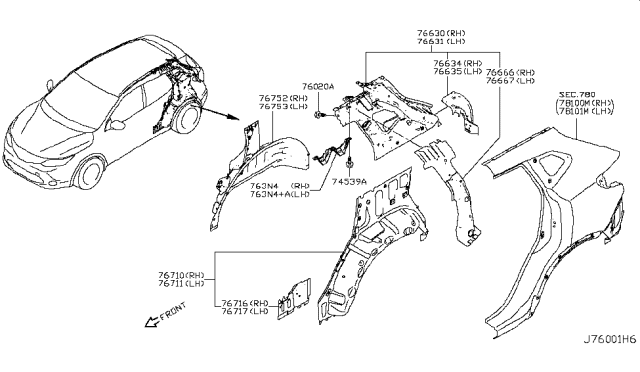 2018 Nissan Rogue Sport Body Side Panel Diagram 3