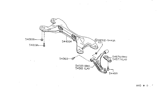 1999 Nissan Sentra Clip Diagram for 54577-F4200