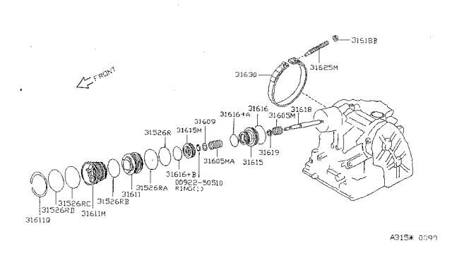 1996 Nissan Sentra Clutch & Band Servo Diagram 5