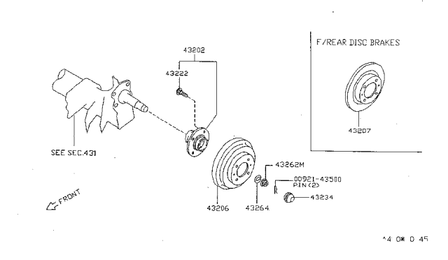 1999 Nissan Sentra Rotor-Disc B Diagram for 43206-58Y02