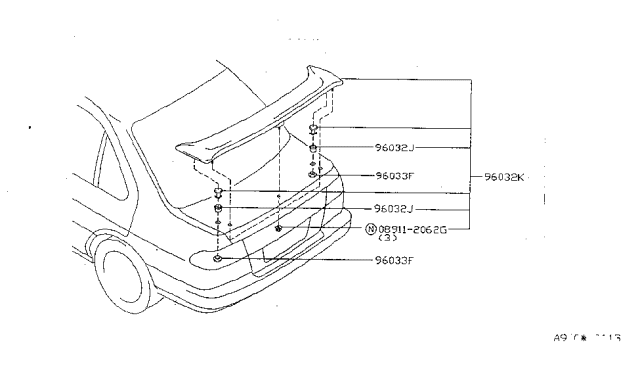 1998 Nissan Sentra Air Spoiler Diagram