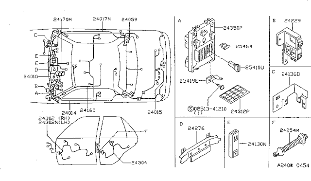 1997 Nissan Sentra Harness Assembly-Main Diagram for 24010-F4304