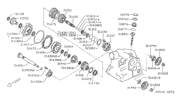 1997 Nissan Sentra Governor,Power Train & Planetary Gear Diagram