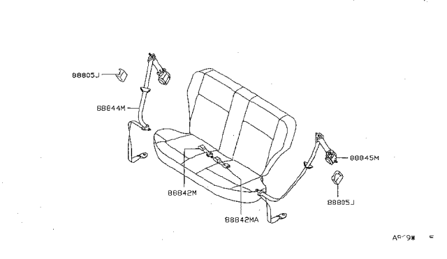 1996 Nissan Sentra Rear Seat Belt Diagram