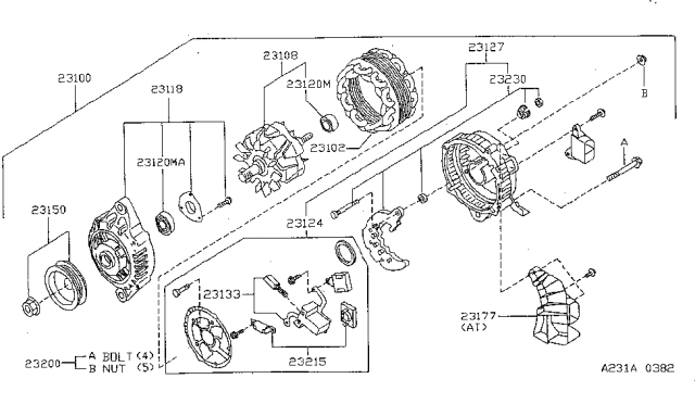 1995 Nissan Sentra Cover Assy-Front Diagram for 23118-0M000