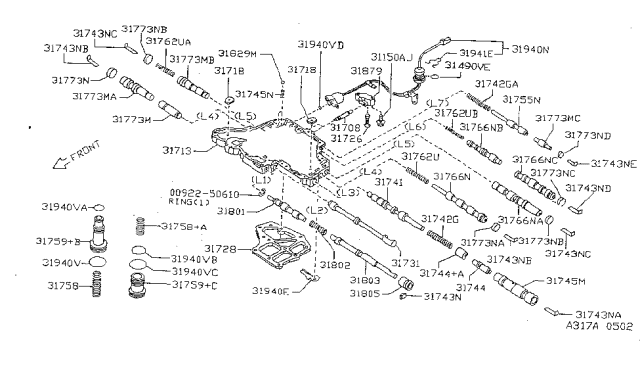 1997 Nissan Sentra Control Valve (ATM) Diagram 2