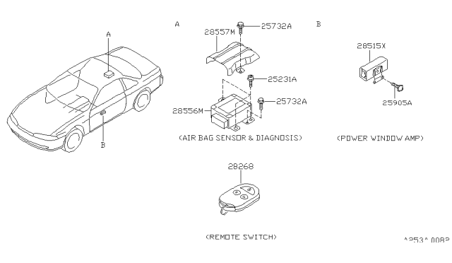 1995 Nissan 240SX Switch Assembly-Remote Diagram for 28268-C9917