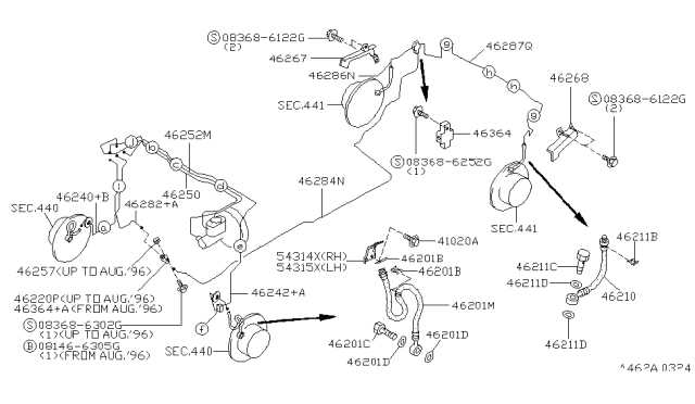 1996 Nissan 240SX Brake Piping & Control Diagram 2