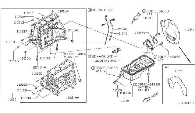 1998 Nissan 240SX Gauge-Oil Level Diagram for 11140-70F00