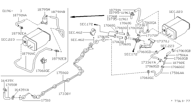 1996 Nissan 240SX Valve Assy-Breather Diagram for 17368-65F00