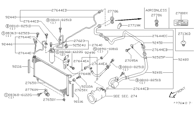1998 Nissan 240SX Pipe-Front Cooler, Low Diagram for 92450-81F00