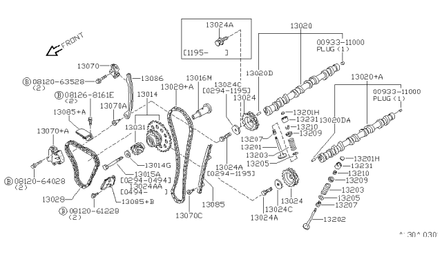 1995 Nissan 240SX Chain-Timing Diagram for 13028-53F02