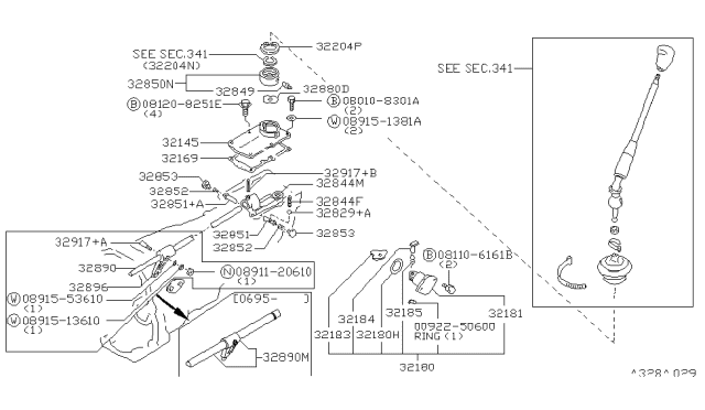 1997 Nissan 240SX Transmission Shift Control Diagram 2