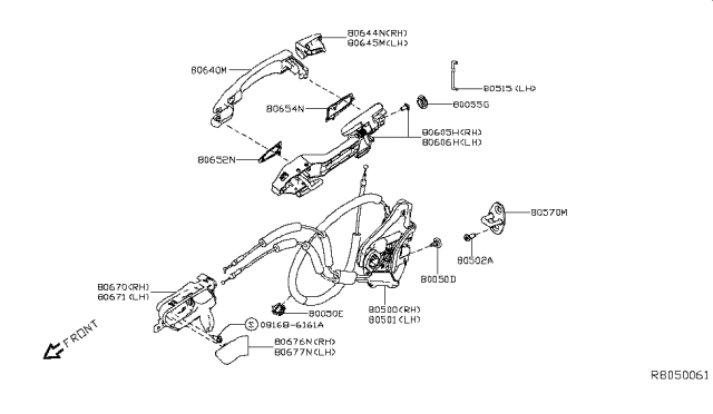 2019 Nissan Altima Rod Key Lock LH Diagram for 80515-6CA0A
