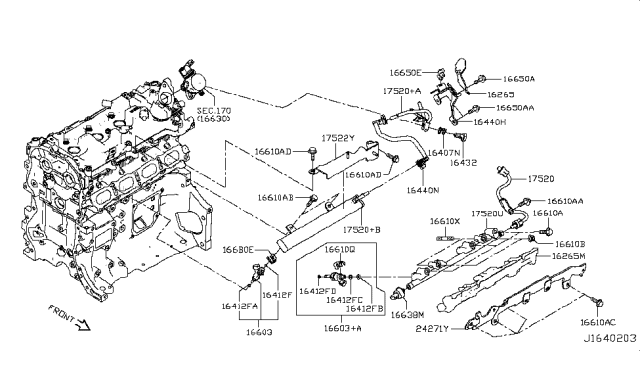 2019 Nissan Altima Clamp-Injector Diagram for 17571-5L30A