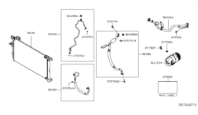 2019 Nissan Altima Cap Charge Valve Diagram for 92499-6CA0A