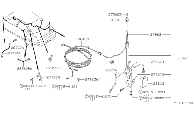 1990 Nissan Maxima Wire-Bonding Diagram for 28360-75A00