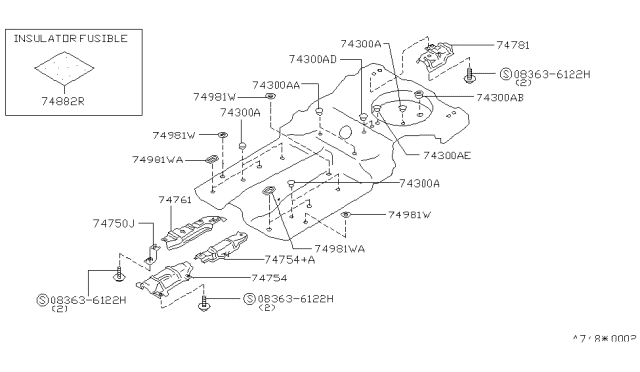 1989 Nissan Maxima Floor Fitting Diagram 2