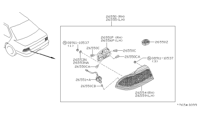 1993 Nissan Maxima Rear Combination Lamp Diagram