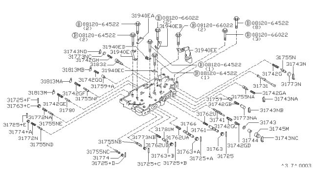 1993 Nissan Maxima Sleeve-Plug,Pressure Regulator Diagram for 31745-80X01