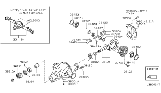 2006 Nissan Frontier Seal-Oil,Drive Pinion Diagram for 38189-8S100