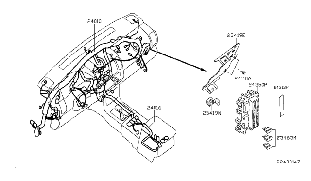 2018 Nissan Frontier Harness-Main Diagram for 24010-9BS2D