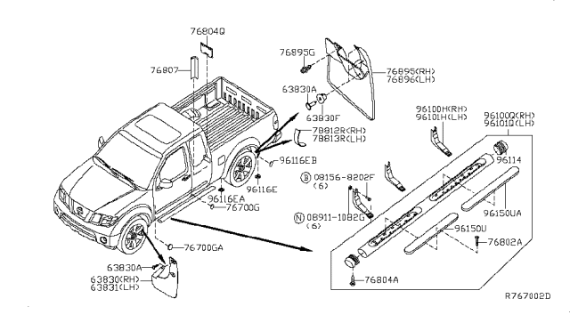 2006 Nissan Frontier Body Side Fitting Diagram 3
