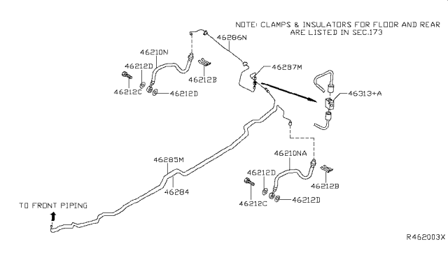 2005 Nissan Frontier Brake Piping & Control Diagram 1