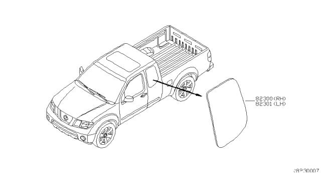 2007 Nissan Frontier Rear Door Window & Regulator Diagram 2