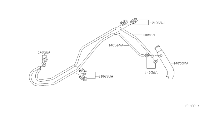 2010 Nissan Frontier Water Hose & Piping Diagram 1