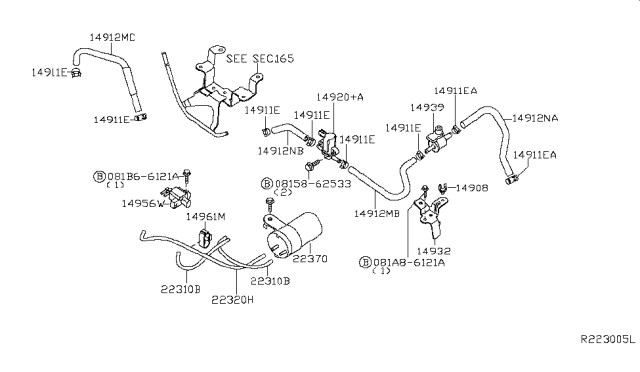2015 Nissan Frontier Engine Control Vacuum Piping Diagram 4