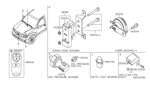 2006 Nissan Frontier Control Assembly-Lighting Diagram for 28576-EA000