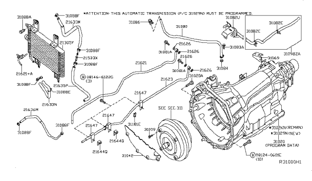 2019 Nissan Frontier Auto Transmission,Transaxle & Fitting Diagram 3