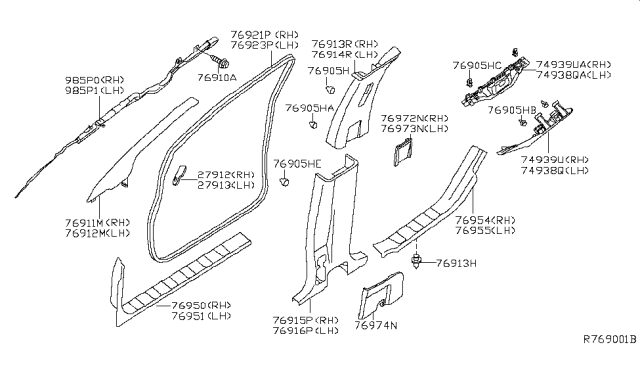 2007 Nissan Frontier Body Side Trimming Diagram 2