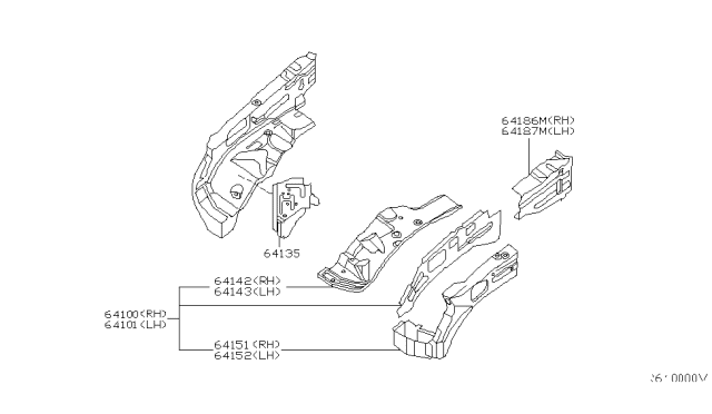2009 Nissan Frontier Hood Ledge & Fitting Diagram