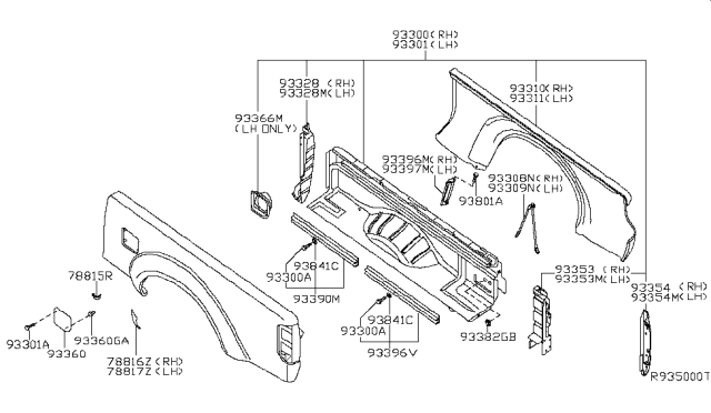 2006 Nissan Frontier Lid Assy-Gas Filler Diagram for 93870-EB030