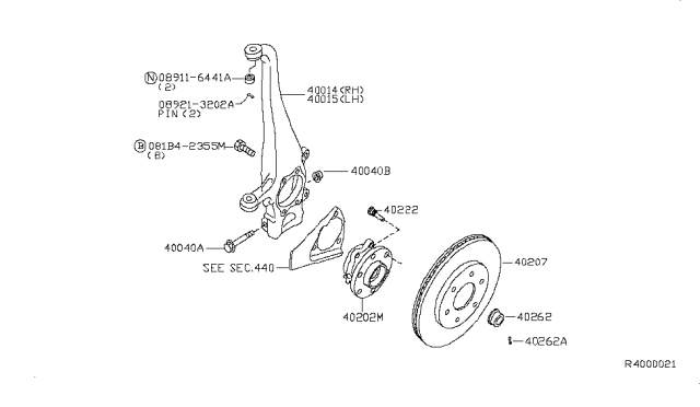2016 Nissan Frontier Rotor Disc Brake Front Diagram for 40206-9BE0C